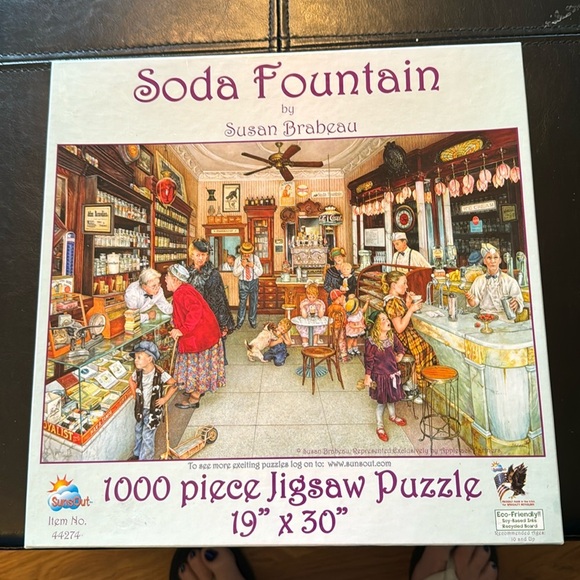Jigsaw Puzzle, “Soda Fountain” Susan Brabeau 1000 piece - never opened - Picture 1 of 3